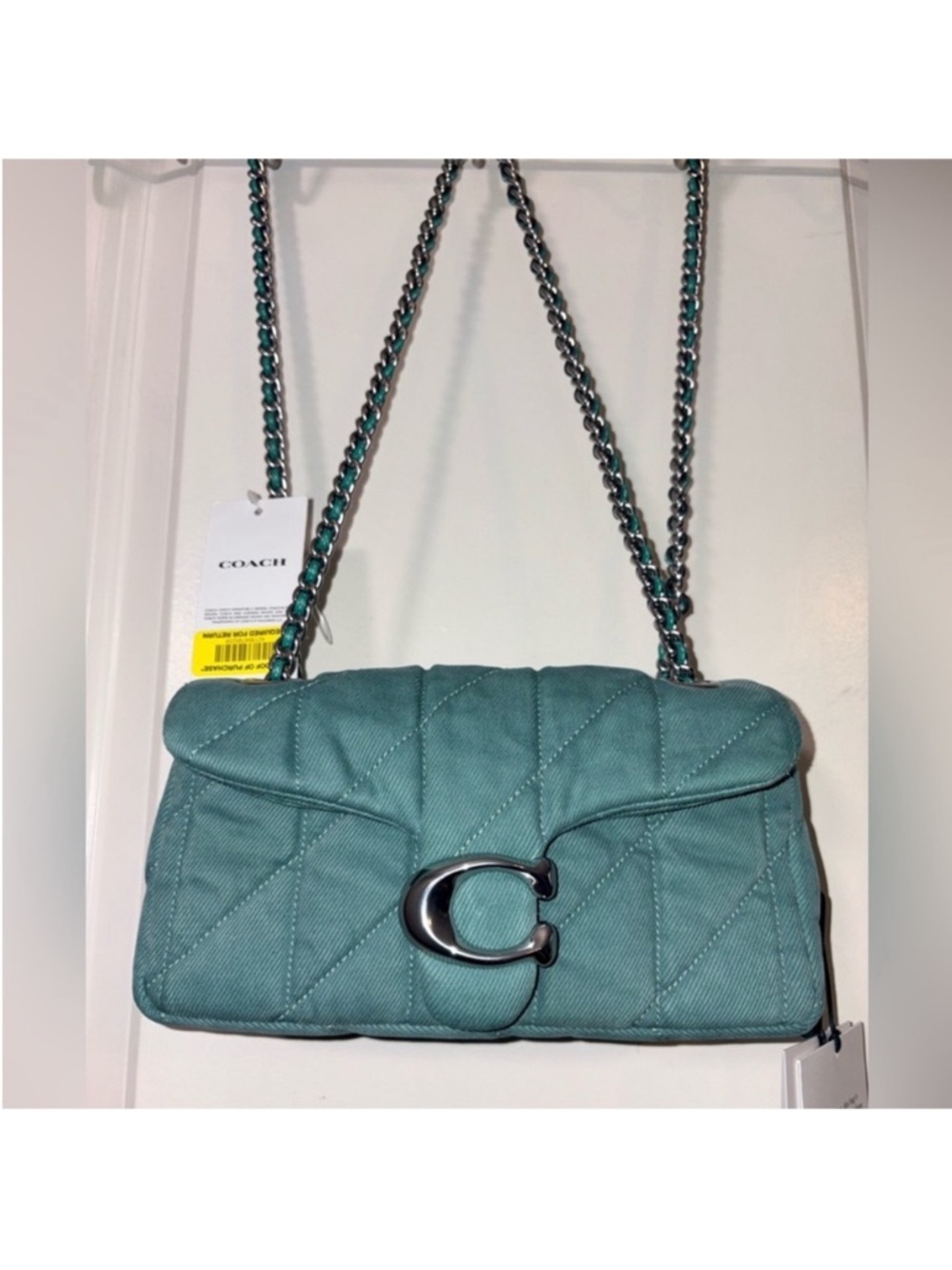 NWT Coach Boutique Quilted Denim Tabby 20 Ivy Wash CBG33 - Picture 16 of 16
